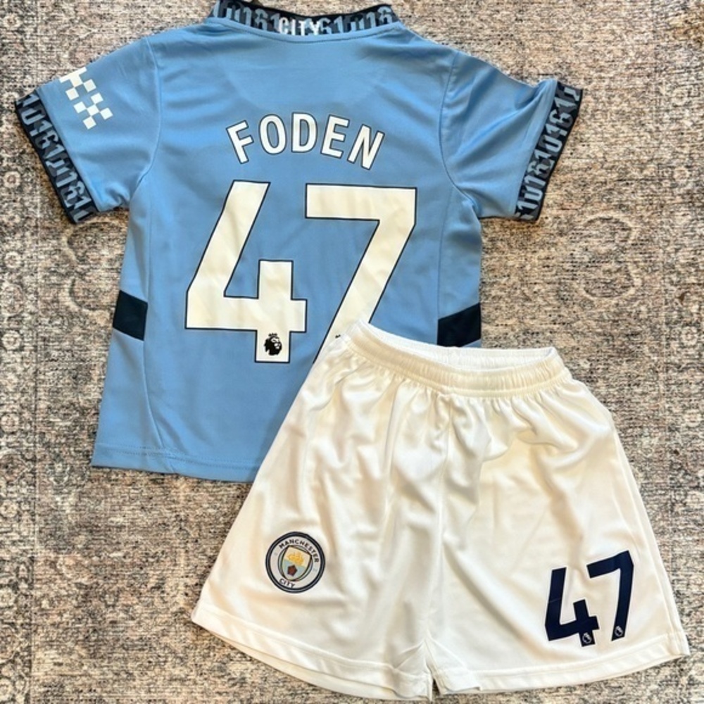 Phil Foden 47 Youth XL Size 30 Manchester Soccer Uniform  Age 12-14